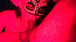 MASKED REDHEAD BABE SPREADS ASS SUCKS BIG COCK HOMEMADE AMATEUR BLOWJOB!