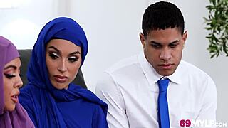 hot hijab milf sneaks pussy affair with lover