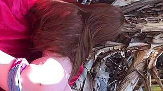 watch this naughty fuck doll bend over outdoors for anal toy play 🍑🔥