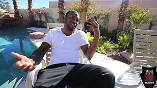 rome major licks alli black's pussy then fucks her bbc outdoors poolside