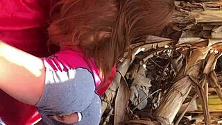 watch this naughty fuck doll bend over outdoors for anal toy play 🍑🔥