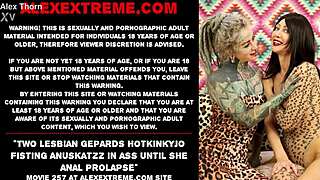 How does Hotkinkyjo fist Anuskatzz till anal prolapse?