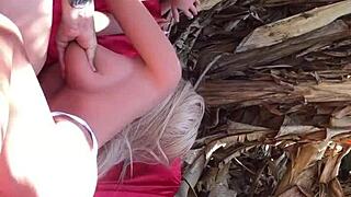 watch this naughty fuck doll bend over outdoors for anal toy play 🍑🔥