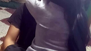 College latina student girlfriend rides cowgirl homemade creampie for phone credit gift