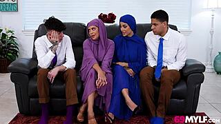 hot hijab milf sneaks pussy affair with lover