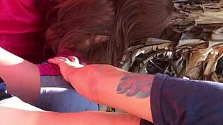 watch this naughty fuck doll bend over outdoors for anal toy play 🍑🔥