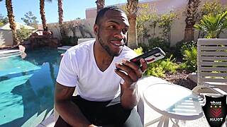 rome major licks alli black's pussy then fucks her bbc outdoors poolside