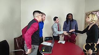 trailer park slut turns office into wild anal orgy frenzy