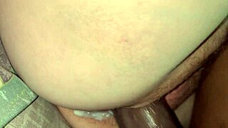 fat booty teen stuffs her tight pink pussy on mom's boyfriend close-up