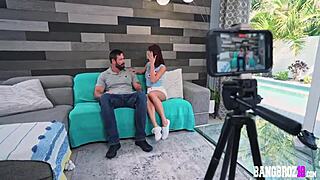 lila love bends for stepdad's viral doggystyle fuck