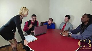 trailer park slut turns office into wild anal orgy frenzy