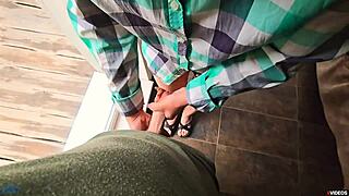 Stepsis pulls down panties outdoors, helps stepbro cum quick and rough