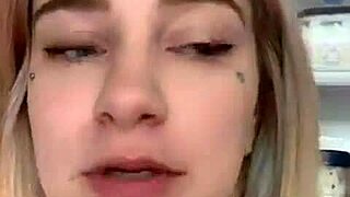 Blonde teen webcam girl goes TOPLESS with big ass and tits