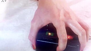 Hungarian milf's ass gapes wide after intense sybian ride in lingerie and heels