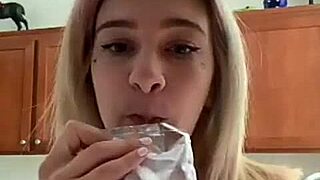 Blonde teen webcam girl goes TOPLESS with big ass and tits