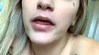 Blonde teen webcam girl goes TOPLESS with big ass and tits