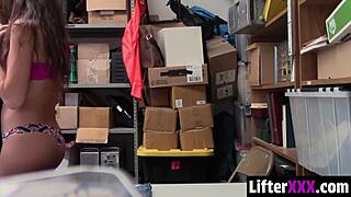 LP officer hauls feisty Latina thief to backroom for rough doggy