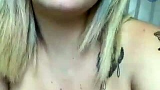 Blonde teen webcam girl goes TOPLESS with big ass and tits