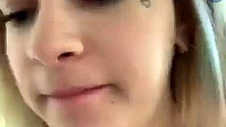 Blonde teen webcam girl goes TOPLESS with big ass and tits