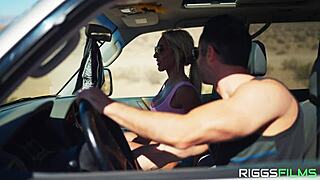 check out this ripped blonde model taking creampie pounding in desert dunes