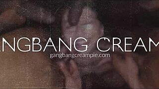 Hot Busty Brunettes Ride Cocks to Creampie Gangbang Heights!