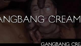 Hot Busty Brunettes Ride Cocks to Creampie Gangbang Heights!