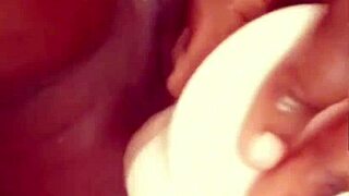 Wow! Ebony's Dripping Pussy Explodes in Solo Dildo Orgasm