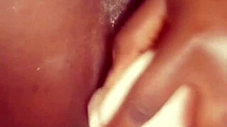 Wow! Ebony's Dripping Pussy Explodes in Solo Dildo Orgasm