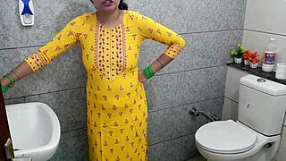 My hot Indian stepmom fucks me dirty in bathroom