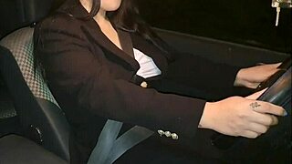 Security catches wet girl stroking pussy to orgasm right in her car