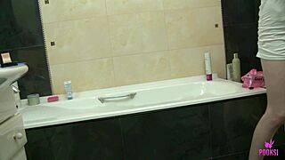 oh man, Amaris' natural tits glisten soapy as she teases pussy to orgasm in steamy shower seduction