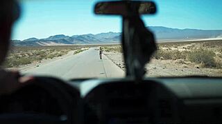 check out this ripped blonde model taking creampie pounding in desert dunes