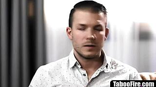 Chubby wife stares as hubby pounds busty bbw therapist on the couch