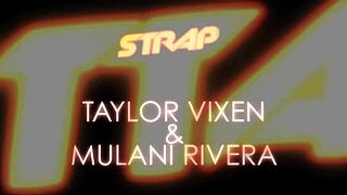 Hey, Mulani and Taylor cram that pink strap-on deep in their wet twats!