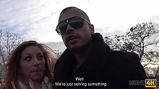 This awesome ginger spots a stranger, satisfies him fully, and walks away with cash in hand.