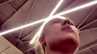 bbw amateur gets extreme shaved pussy fucked raw outdoors in public quickie with cum closeup