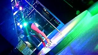 blonde german stripper teases rips clothes at ed's bar on titty tuesday