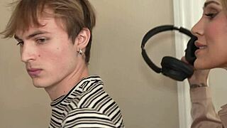 Blonde MILF Roughly Tutors Bad Boy Student in Bedroom!