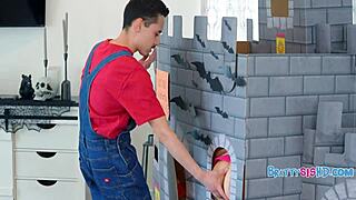 feeling so naughty in these halloween costumes as teen girls finger shaved pussies in step family threesome orgy