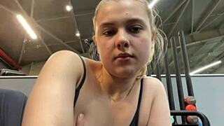 i'm squirting everywhere in gym with jucielussie's monster cock extreme