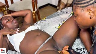 the sexy black amateurs finger fuck each other's juicy big pussies and lick asses too