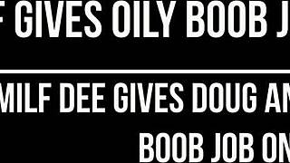 Whoa! Milf's Oiled Boobs Squeeze Cock Hard!