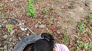 colombian wife excites flashing panties legs outdoor public risky people pass