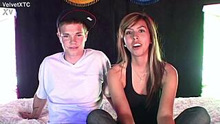 Cute blonde babe squirts during casting interview with dirty talk and feet play