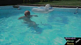 Young Shaved Euro Teen Gets Doggystyle Banged By Old Grandpa Hard