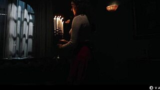 in the old gothic manor the sexy blonde vampire mesmerizes the nerdy girl into submissive lezdom bliss