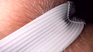 Step bro sniffs your thong anal spot close up while you tease in public skinny ass worship