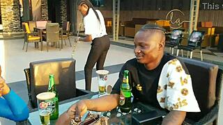 Ebony goddess meets Naija pornstar for bar kisses orgasms and titty fun maximum?