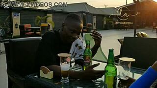 Ebony goddess meets Naija pornstar for bar kisses orgasms and titty fun maximum?