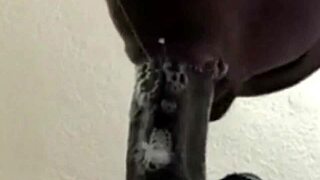 Super sloppy deepthroat close-up blowjob ends in cum-filled mouth